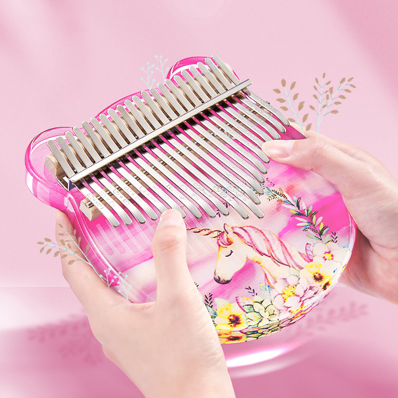 21音卡林巴透明水n晶拇指琴手指姆钢琴初学者女生17音便携式乐器