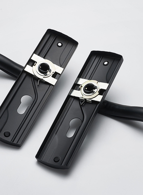 黑色室内卧室房门锁家用房间实木门把手锁具通用型静音锁子手柄