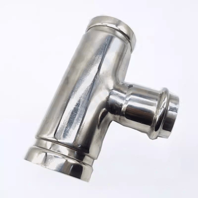 304薄壁不锈钢沟槽异径三通卡箍沟槽转卡压异径三通水管连接件89
