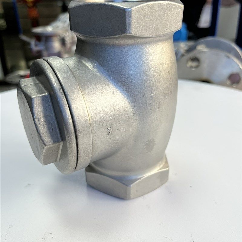 H14W-16P丝扣止回阀304/316L内螺纹卧式摇摆式单向阀DN15-DN100