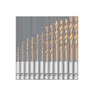 六角柄麻花钻头带柄麻花钻6.35mm电动起子气动风批内六角钻头套装