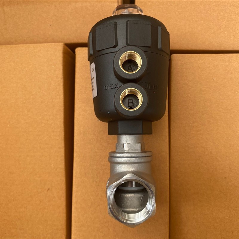 304不锈钢气动水阀腰鼓阀T型角座阀气动截止切断阀干燥机水阀重型