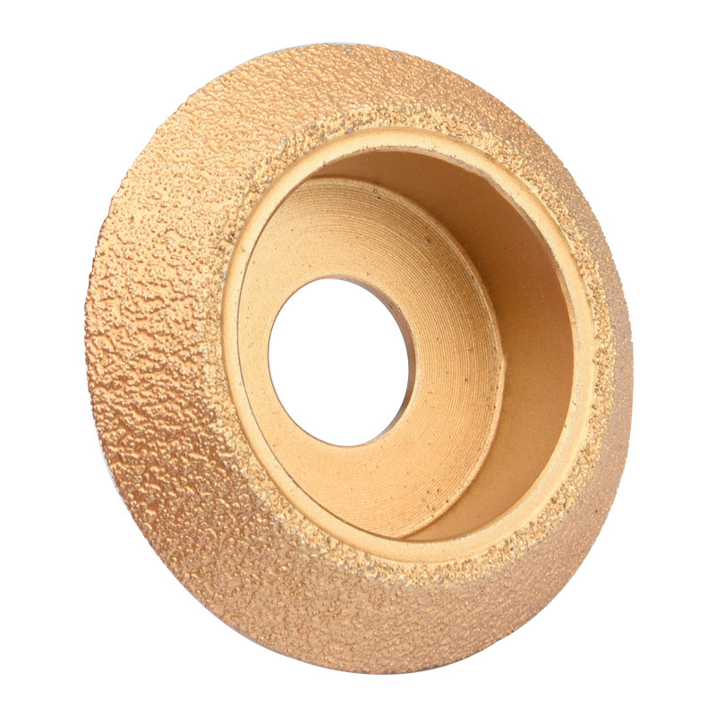 石材磨边轮瓷砖大理石钎焊V型轮手工修边金刚石角磨机打磨头磨盘