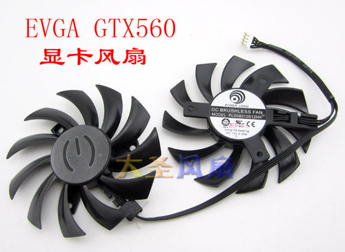 EVGA GTX560 显卡风扇 PLD08010S12HH 直径74mm 孔距39mm
