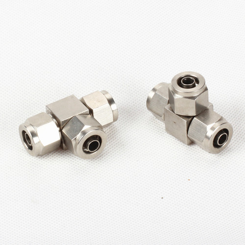 不锈钢三通快拧接头快拧实验室气路仪器气路接头气管 PU管 软管 8