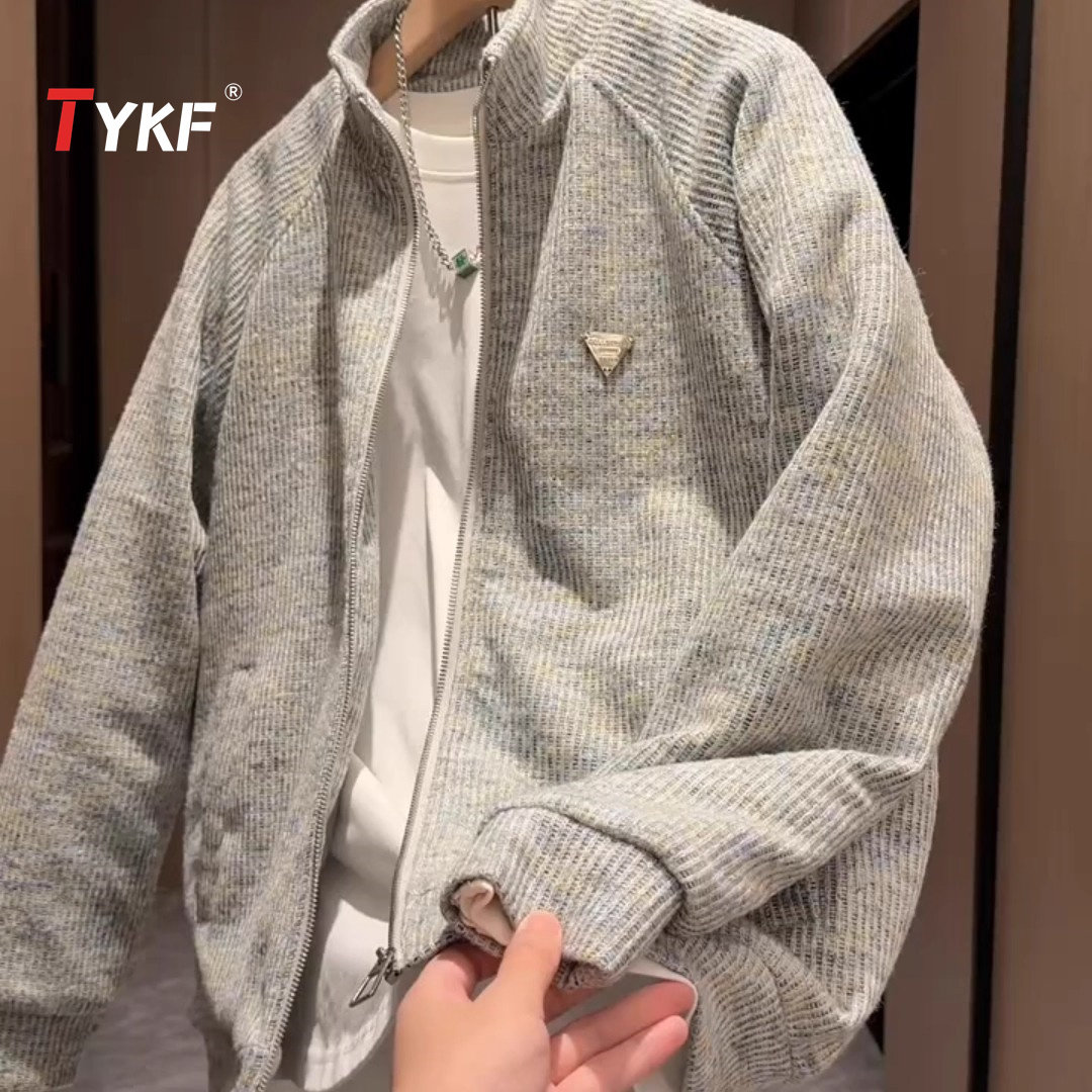 高端针织衫夹克男外套男士2025新款秋冬季加厚休闲棉服男款冬装潮,男装,棉衣,淘宝优惠券,粉丝福利购,淘宝优惠卷