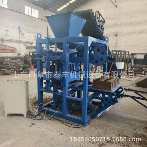 4-35四柱半自动水泥免烧砖机家用出口东南亚非砌空心砖砖机