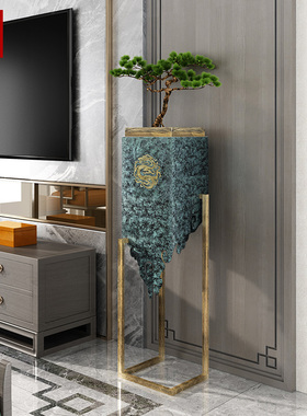 新中式客厅轻奢艺术n摆件禅意置物架装饰品房间落地花架工艺品摆