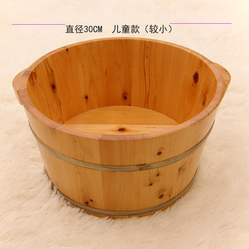 40浴泡脚木桶洗脚盆木用足浴桶B加盖加深CM高足桶实木质足疗桶家