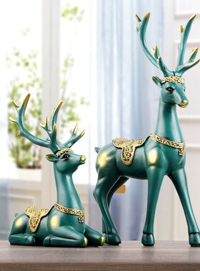 现代轻奢招财鹿j创意家居摆件乔迁新居礼品客厅玄关电视柜酒柜装