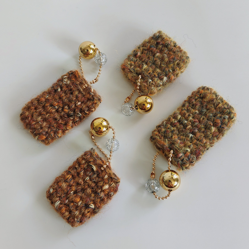 D.HOUdSE原创编织可携式迷你公交卡钥匙包手机吊饰门禁卡套 法式