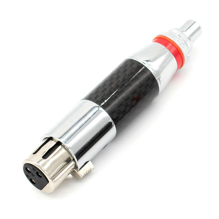 璞韵 碳纤维卡农莲花 xlr公母转rca公母座转换转接头Y低损耗铜镀