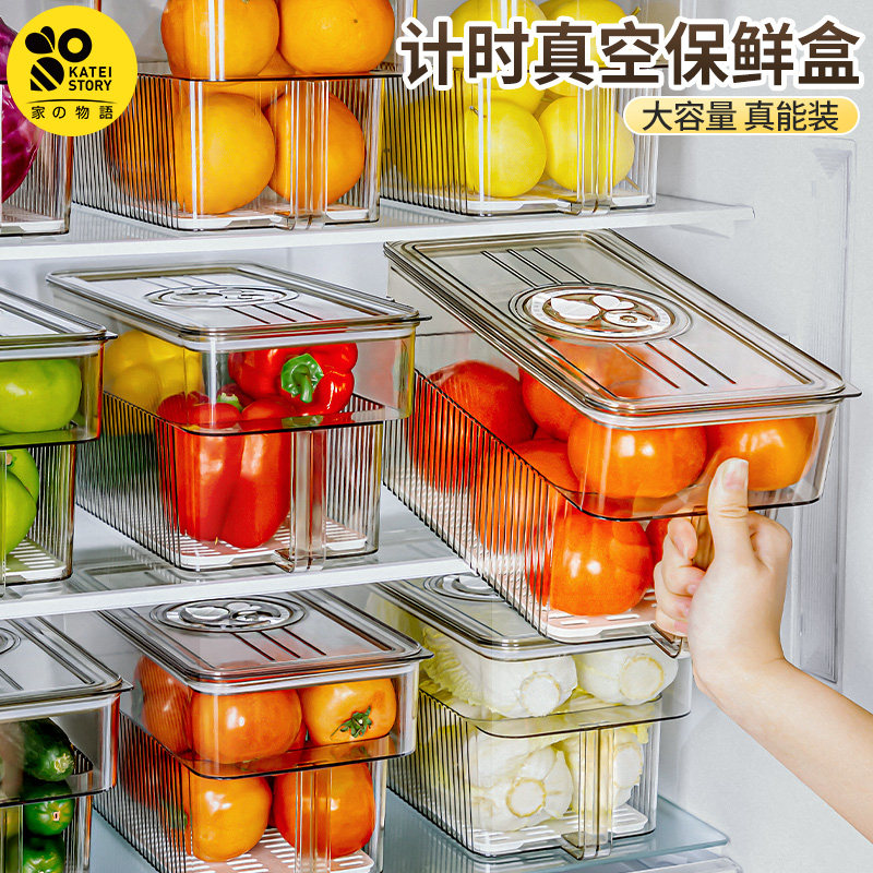 带手柄冰箱收纳盒整理盒密封保鲜图片