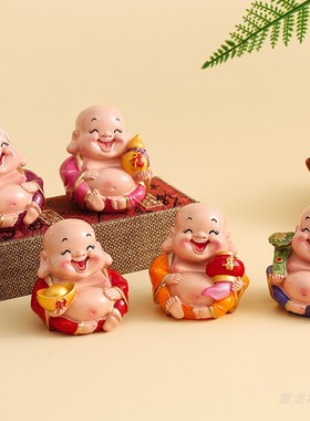 可爱笑佛摆件房间装饰品树脂创意网红桌面摆设弥勒佛X工艺品小摆