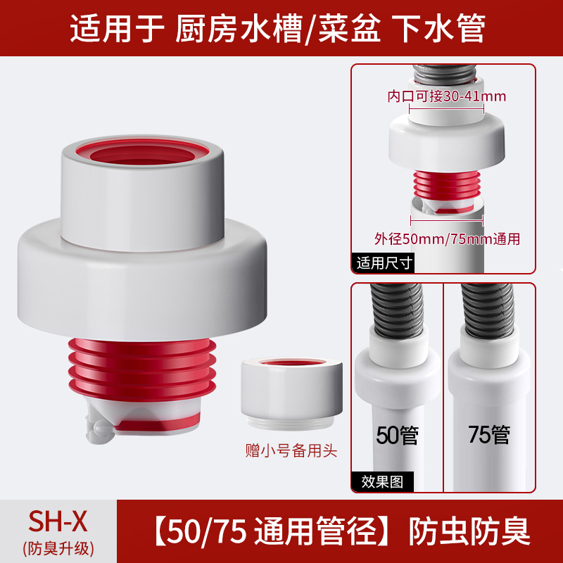 面盆下水管防返臭神器洗手盆下水C道堵口密封塞厨房防臭台盆封口