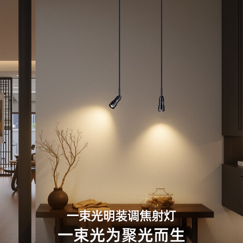 一束光聚焦聚光灯长杆聚光t灯表面安装客厅入口茶室可调天花板墙