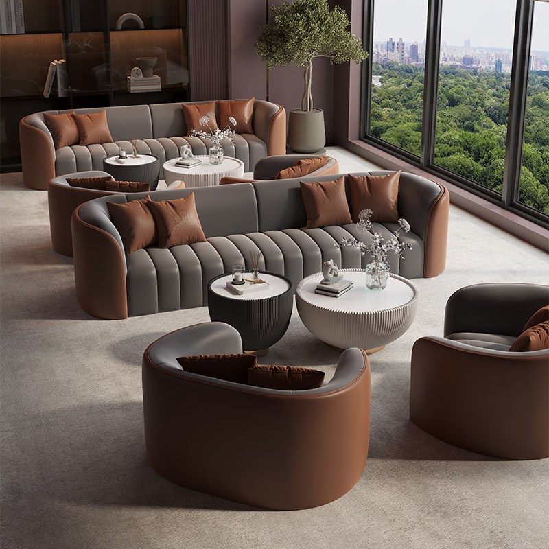 商务沙发轻奢高档办公室洽谈酒店售楼G处大厅美容院休息区会客接