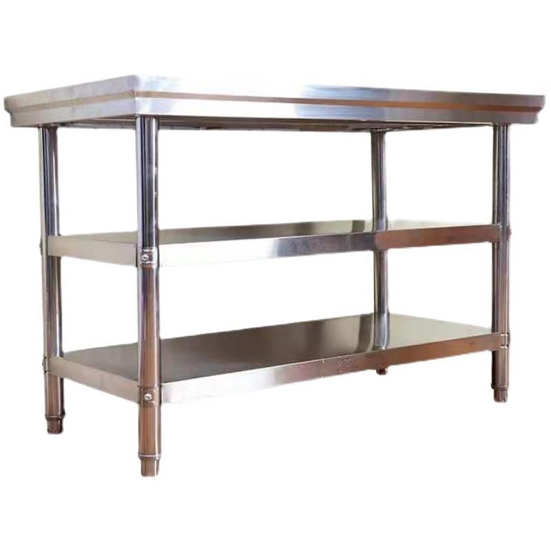 加厚不锈钢c工作台操作台砍骨剁肉切菜大桌子案板灶台架子厨房打