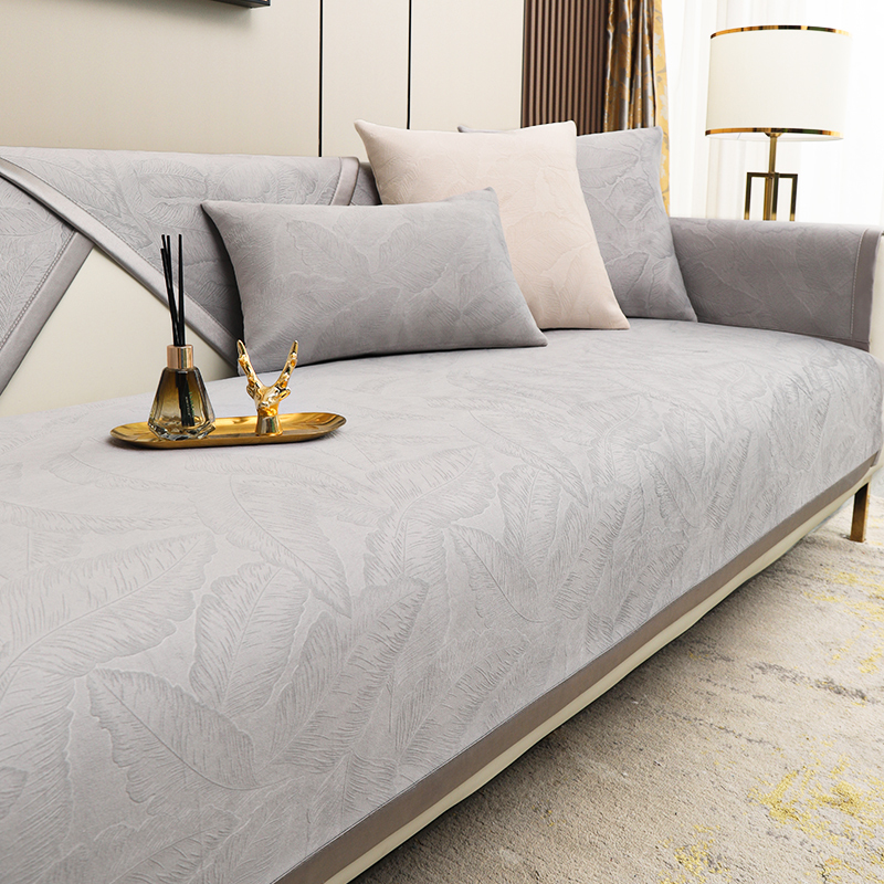 意式灰色直排沙发垫轻奢风现代靠背盖巾新款20P23全包四季通用套