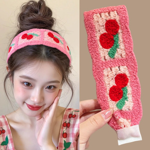 刺绣碎发魔术贴头发贴发箍女款 洗脸发带粘粘刘海贴发带头发贴头箍