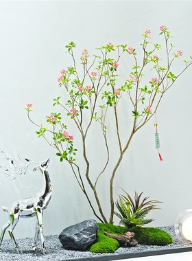 彷真绿色植物海岛春花室内假植物装饰造景大型落地摆件X橱窗景观