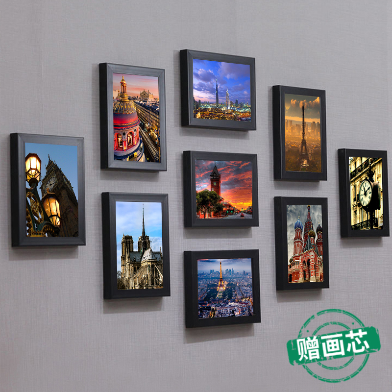 照片墙装饰相框墙免打孔r组合相框挂墙客厅墙壁画框北欧建筑相片图片