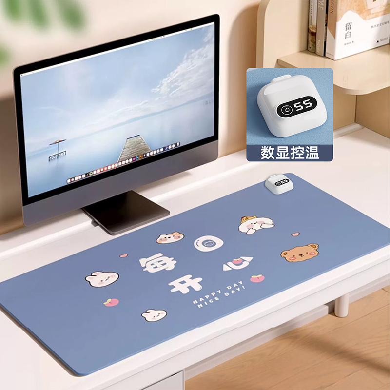 加热滑鼠垫大号办公室桌面快捷键发热垫宿舍学Q生写作业防水暖桌