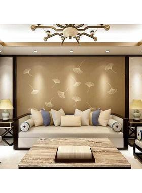 羽毛绣花现代新款简约独秀刺绣独绣E壁布墨绿色墙布床头沙发背景