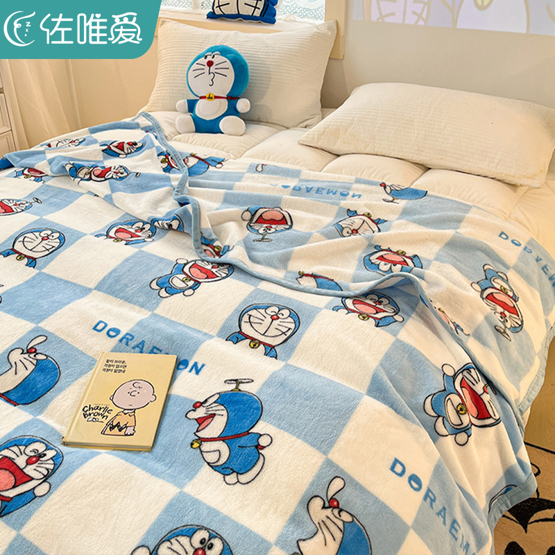 卡通儿童毛毯牛j奶绒毯子加厚冬季午睡毯子小被子床单绒毯沙发盖