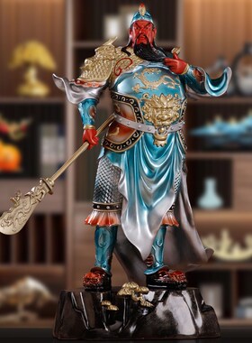 精品纯铜关公摆件客厅办s公室武财神关二爷神像公司招财开业送礼