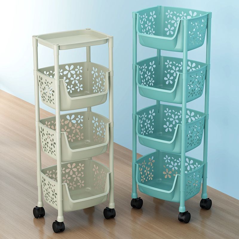 厨房置物架收纳架落地塑料收纳筐整理架蔬菜篮子家U多层厨房用品