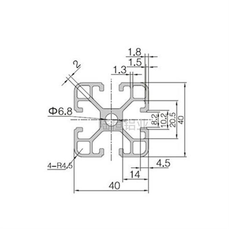 工业铝合金型材欧标4040L铝型材 E40*40流水线工作台框架鱼缸架