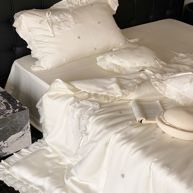 法式浪漫100支天丝夏凉被四件套莱赛尔夏被可机洗W夏季空调被凉爽