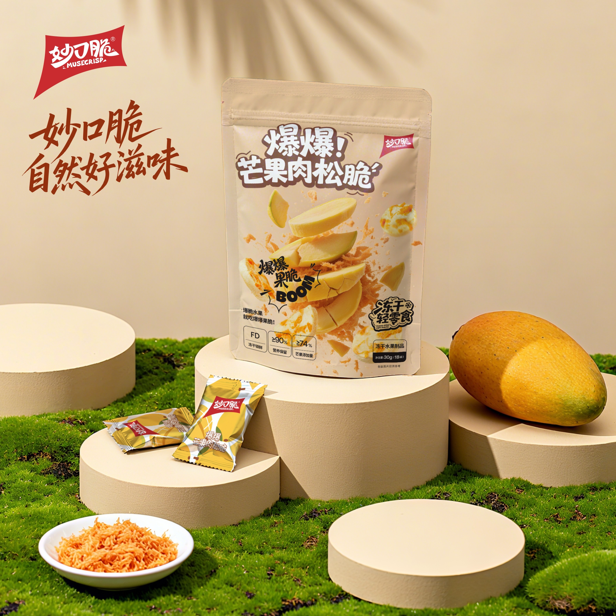 芒果肉松冻干水果脆片混合果蔬薄脆片旅游便携休闲零食小包装