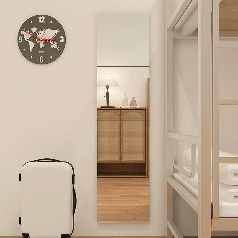 简约高清无缝拼接全身镜贴v墙组合家用化妆室自粘学生宿舍全身镜