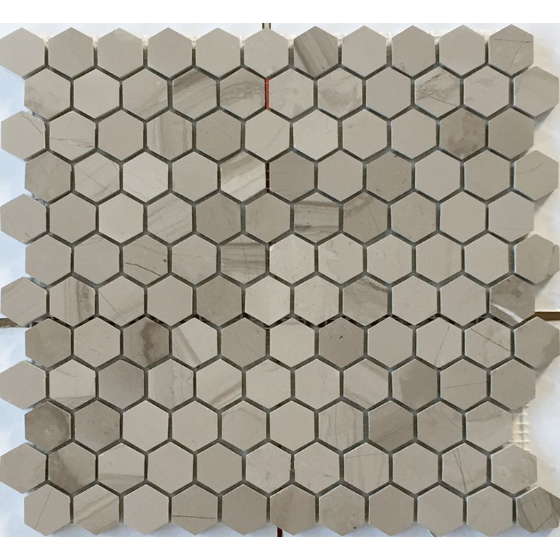 灰色六边形马赛克瓷砖大理石石材雅典灰六角砖Q卫生间地砖吧台浴