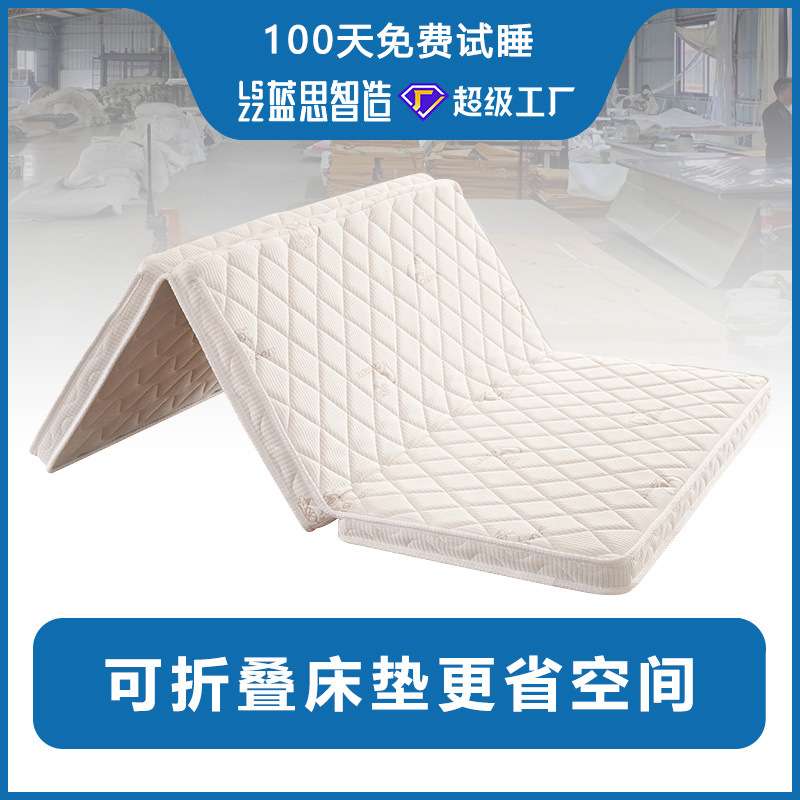 蓝思智造可折叠乳胶棕榈学生宿舍床垫三折沙发垫儿童地铺天然椰棕