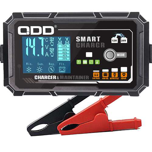 QDD12V24V智能脉冲维护器充电器12V3A24V2A-2.5A带数显汽车充电器