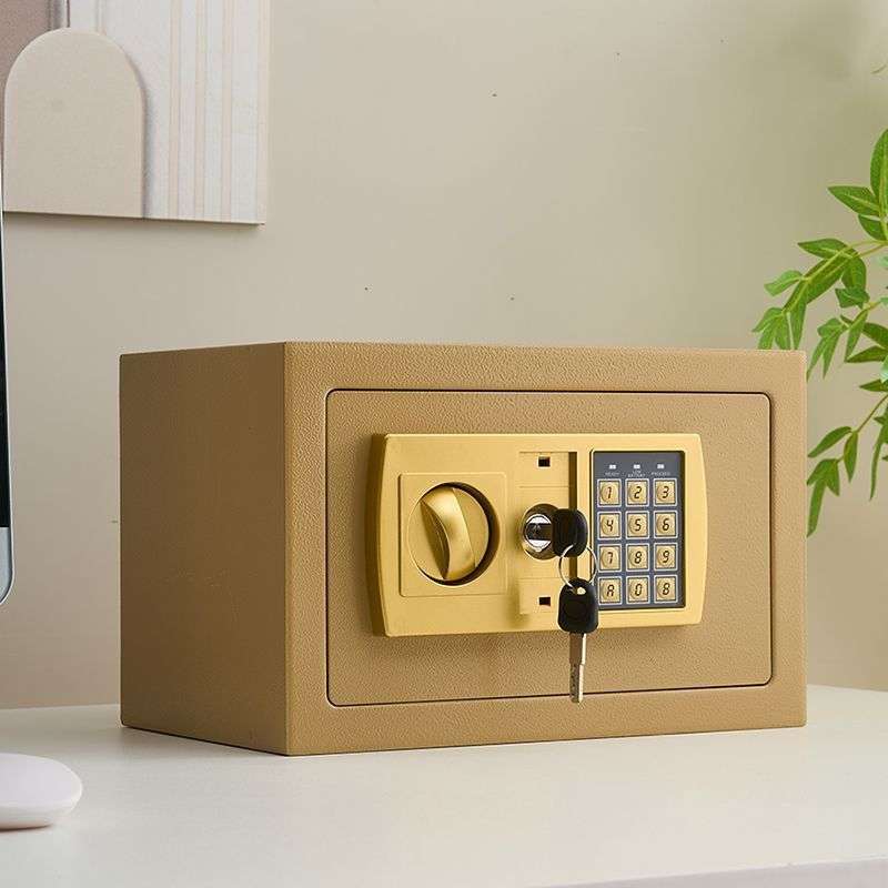 家用小型保险柜保险箱储蓄罐存钱箱多功能密码锁收纳盒一体金属柜