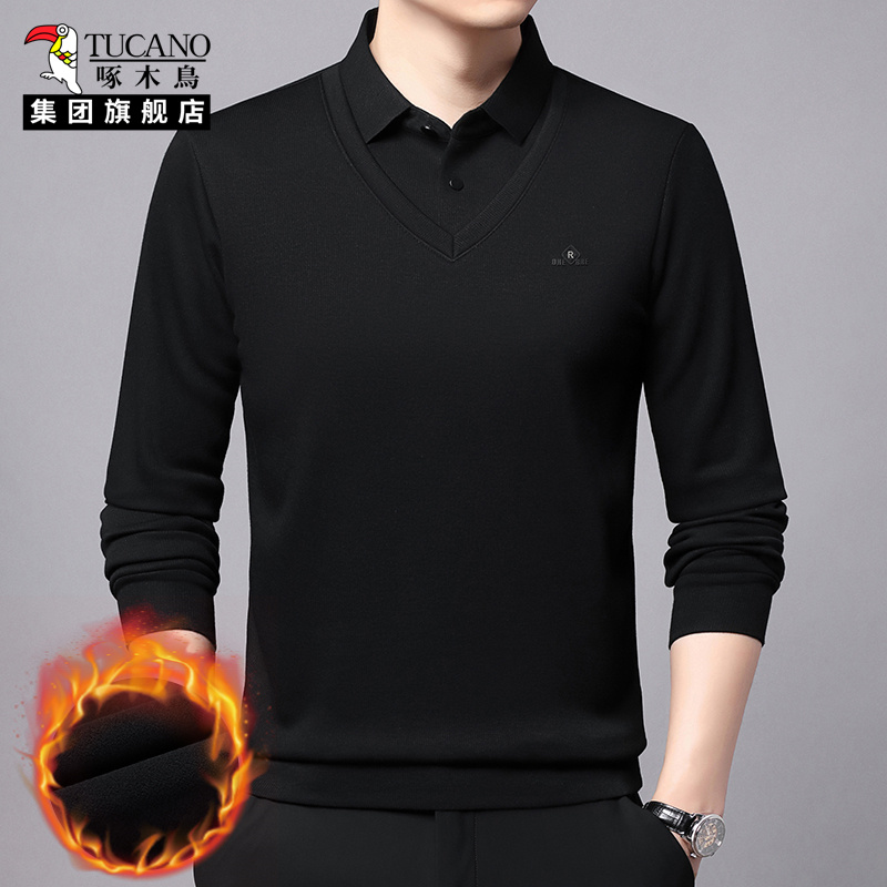 啄木鸟集团官方男针织衫冬季加绒