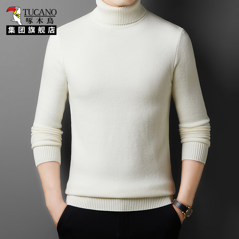啄木鸟高领毛衣男士保暖打底衫