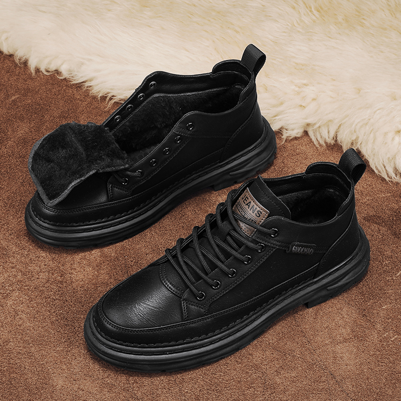 男鞋冬季加绒保暖休闲棉鞋马丁靴