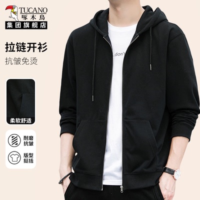 啄木鸟连帽运动开衫卫衣休闲外套