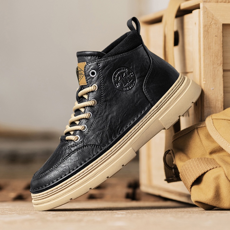 高帮皮鞋男士户外工装马丁靴男款