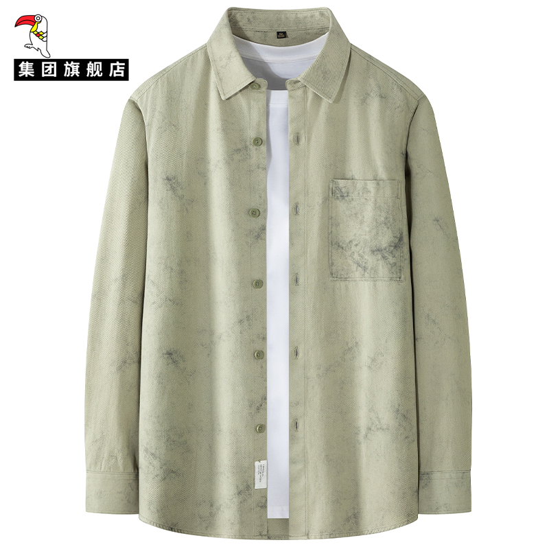 啄木鸟休闲风男士长袖衬衫春秋