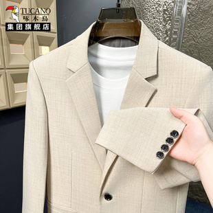 单西上衣商务休闲中青年西装 西服2026年春新款 外套 男士 啄木鸟男装