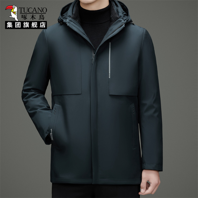 TUCANO/啄木鸟男士羽绒服商务连帽加厚休闲上衣爸爸保暖外套潮