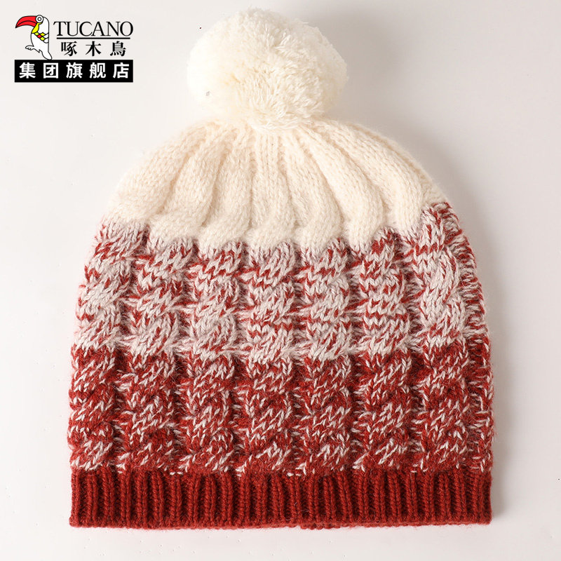 啄木鸟集团官方2026新款100%棉羊毛针织帽女冬季保暖毛球提花冷帽,服饰配件/皮带/帽子/围巾,帽子,淘宝优惠券,粉丝福利购,淘宝优惠卷