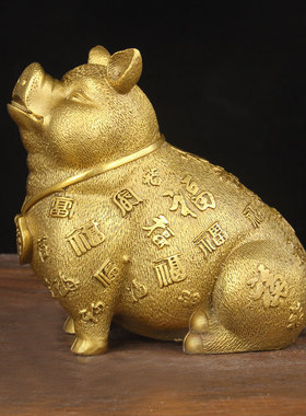 铜百福猪摆件 铜猪摆件 铜生J肖猪摆件 卡通猪摆件