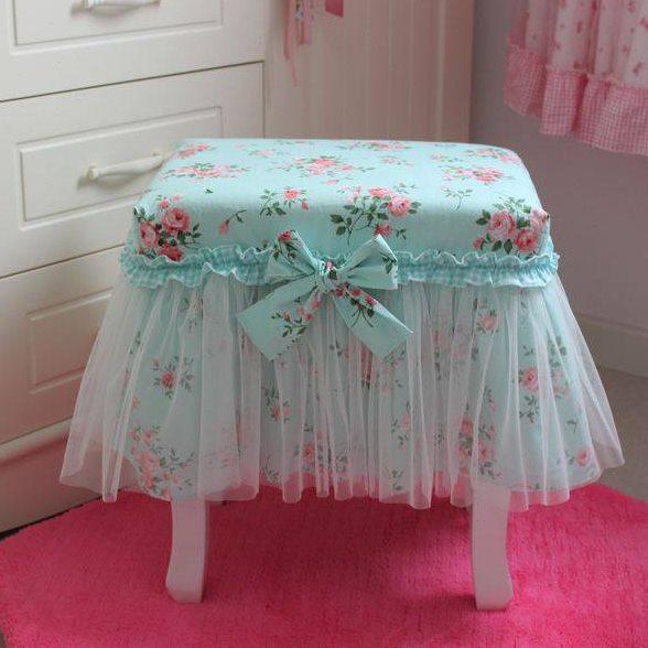 花香飞梦绿色碎花化妆凳罩 钢琴凳罩 床头柜罩 梳妆台罩可定制,居家布艺,钢琴罩,淘宝优惠券,粉丝福利购,淘宝优惠卷